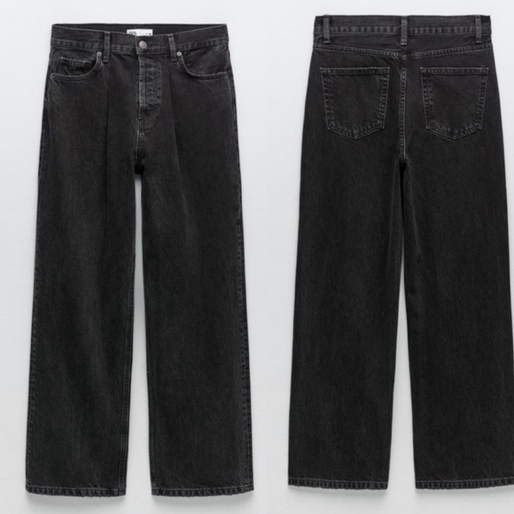ZARA Pleated Boyfriend Relaxed Jeans BNWT - Picture 5 of 7